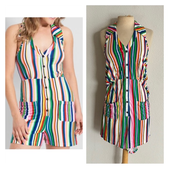 Modcloth Pants - ModCloth rainbow romper